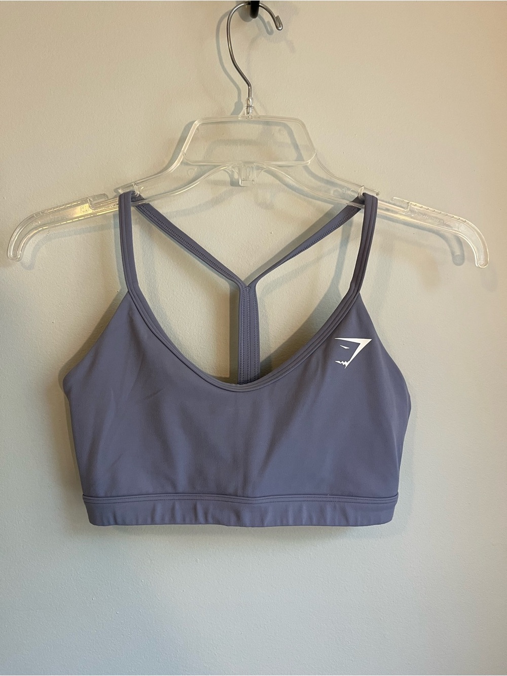 GYMSHARK Purple Gray Strappy T-Back Sports Bra